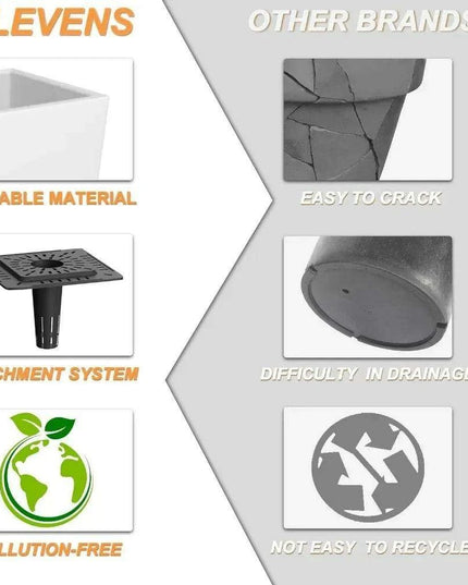 Elegant 27-Inch Tapered Flower Planters - Set of 2 for Indoor & Outdoor Décor