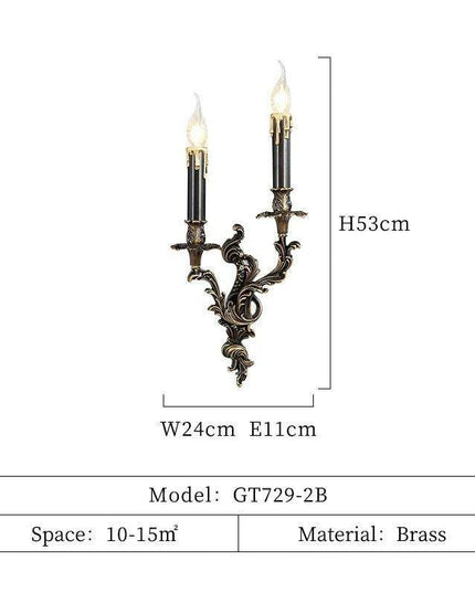 European Rococo Antique Brass Wall Light - Elevate Your Home's Elegance