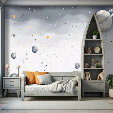 Très Elite Cosmic Starry Sky Custom Mural Wallpaper for Kids' Rooms