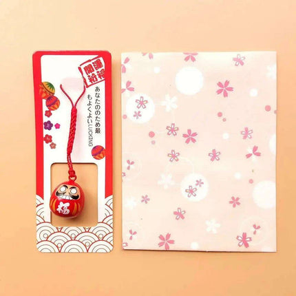 Abundance-Inviting Daruma Bell Lucky Cat Charm Keychain