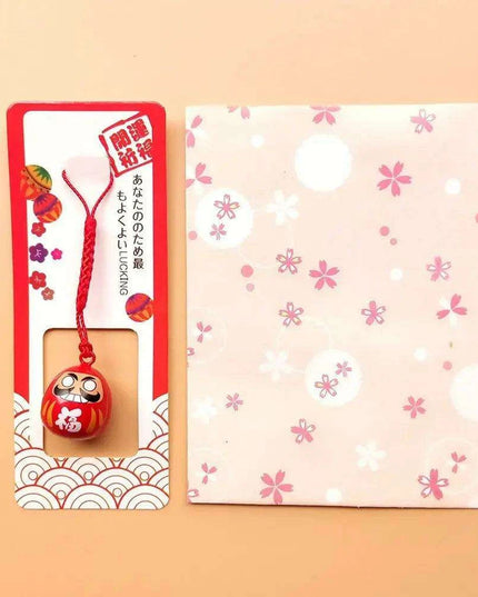 Abundance-Inviting Daruma Bell Lucky Cat Charm Keychain