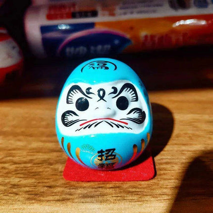 Charming Japanese Ceramic Lucky Cat Daruma Figurine for Home Decor and Gifting