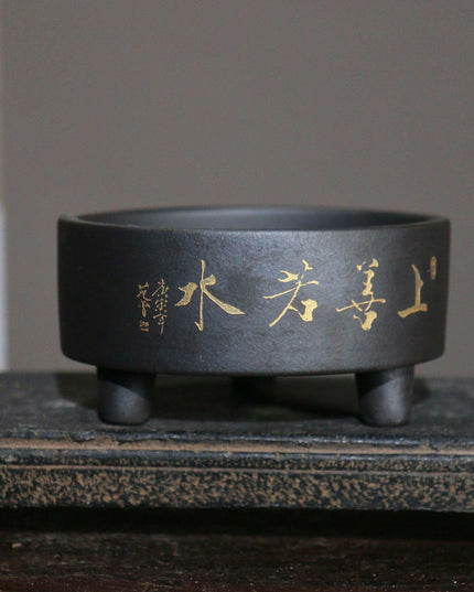 Artisan Crafted Yixing Purple Clay Succulent Planter - Chic Three-Legged Bonsai Pot for Elegant Indoor Spaces