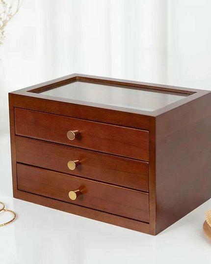 Artisan Crafted Wooden Jewelry and Makeup Storage Chest - Timeless Elegance for Women