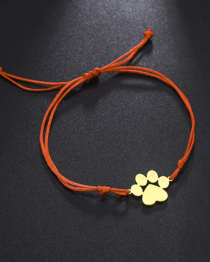 Paw Print Love Bracelet - Handcrafted Red Thread Jewelry for Pet Enthusiasts and Couples
