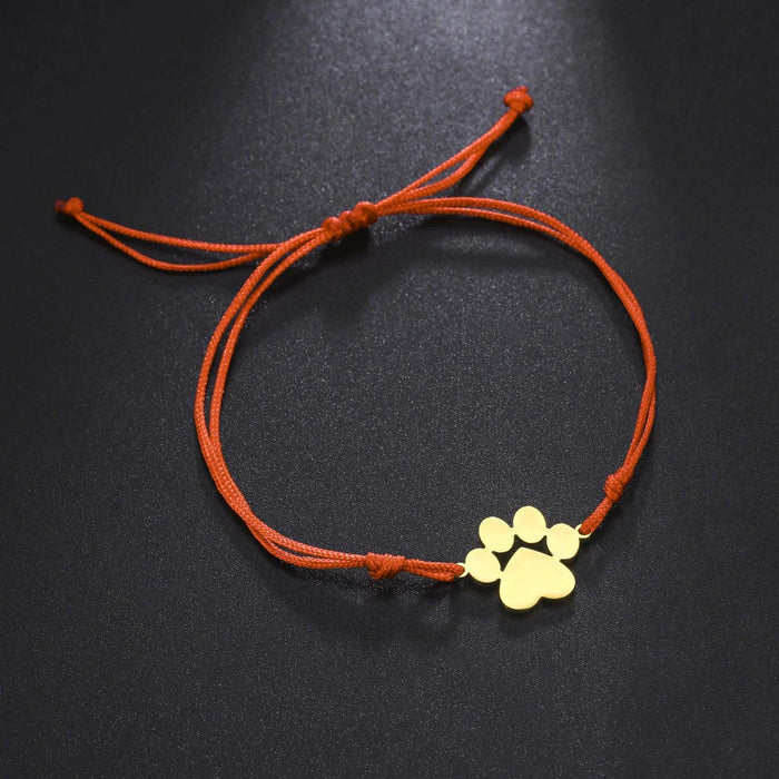 Paw Print Love Bracelet - Handcrafted Red Thread Jewelry for Pet Enthusiasts and Couples