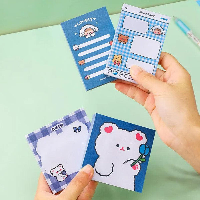 Charming Bear Cartoon Sticky Notes - Set of 80 for Office, School, and Home Organization