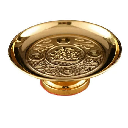 Elegant Lotus Metal Offering Dish for Spiritual Serenity and Home Decor