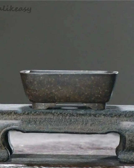 Elegant Handcrafted Purple Clay Bonsai Planter - Unique Decorative Flower Pot for Home Décor