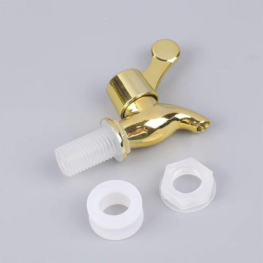 Golden Plastic Beverage Dispenser Replacement Tap - Elegant Design, Safe for Beverages, Hassle-Free Setup