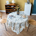 Chic Vintage Floral Cotton Linen Table Runner with Elegant Tassels