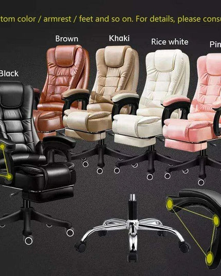 Premium Comfort Leather Massage Swivel Recliner for Enhanced Workspace Relaxation