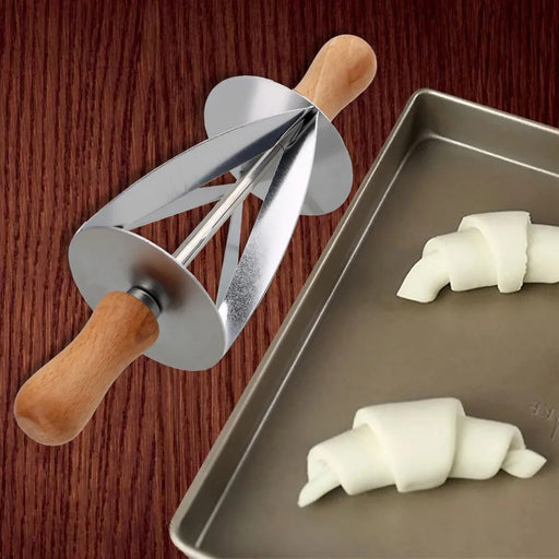 Stainless Steel Dough Cutter Set with Rolling Croissant Cutter and Baking Accessories