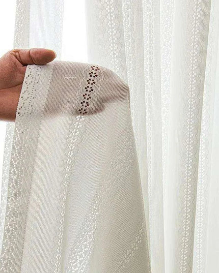 Modern Simple Pure White Hollowout Lace Curtains (1 panel)