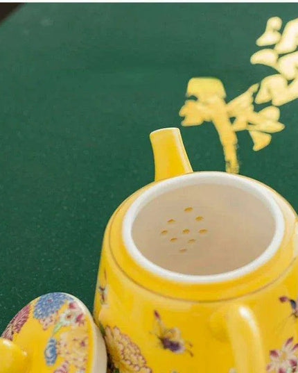 Vibrant Artisan Ceramic Kung Fu Tea Ceremony Set with Infuser and Teapot for an Enchanting Tea Experience