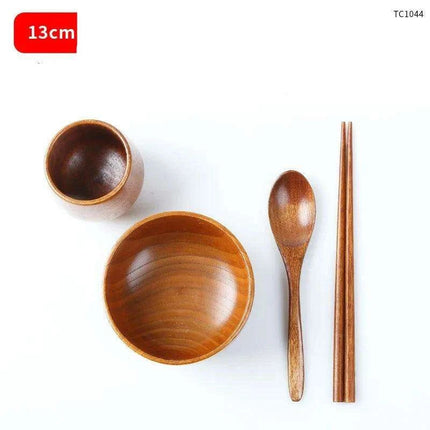 Deluxe Japanese Wooden Dining Set for Kids