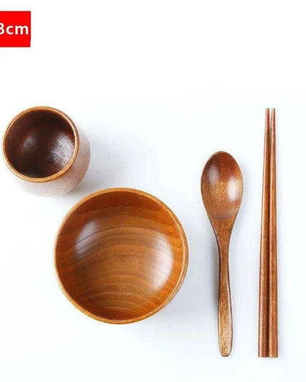 Deluxe Japanese Wooden Dining Set for Kids