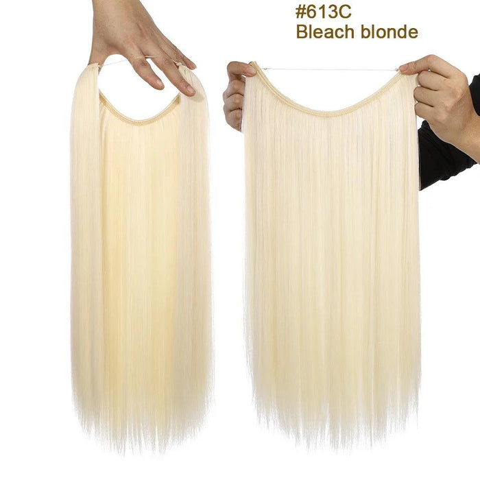 20-Inch Versatile Adjustable Invisible Wire Hair Extensions - Curly and Sleek Options