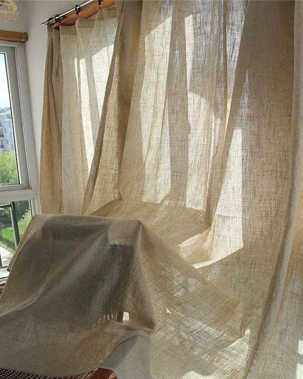 Luxurious Japanese Linen Semi-Blackout Curtains with Ramie Yarn for Modern Decor