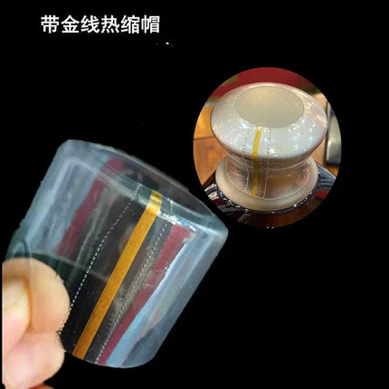 HARDIRON 100pcs Gold Striped Heat Sealing Film for Glass Bottles