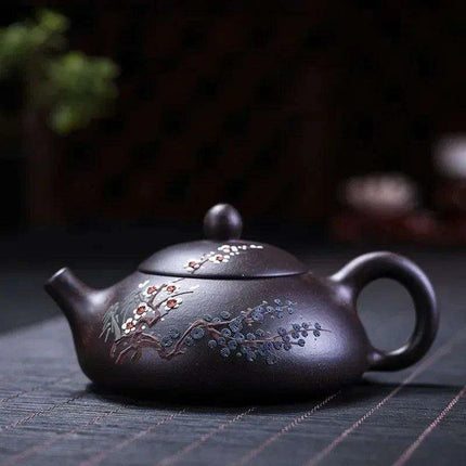 Handcrafted Authentic Purple Clay Teapot - 160ml Elegant Chinese Teapot for Ceremonial Tea and Special Gifting