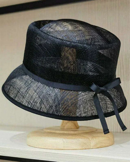 Vintage-Inspired Hemp Yarn Bow Fisherman Hat for Stylish Sun Defense