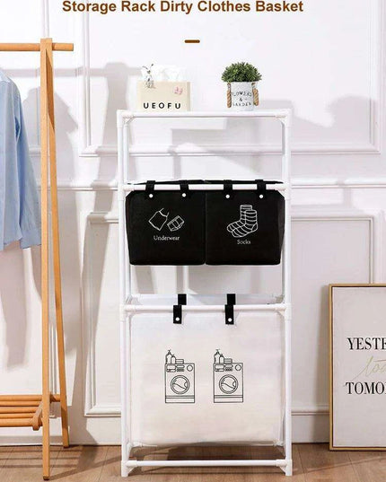 Laundry Organization System with Foldable Multi-layer Grid Design