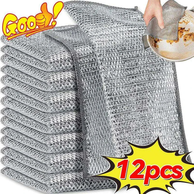 Dual-Function Steel Wire Cleaning Cloths for Ultimate Home and Kitchen Care