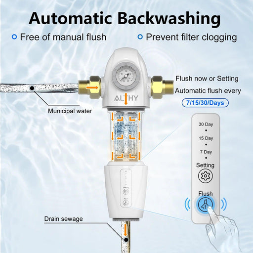 Whole House Automatic Self-Cleaning Water Filtration System with 40-Micron Stainless Steel Filter