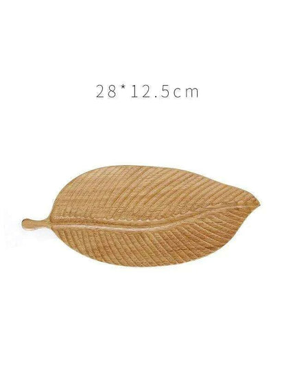 Nature-Inspired Wooden Leaf Tray - Elegant Serving and Decor Centerpiece