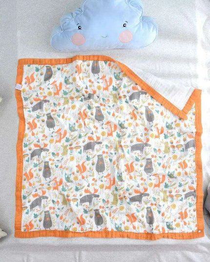 Charming Cartoon Cotton Swaddle Blanket for Infants - Multi-Functional Baby Wrap