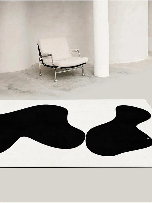 Chic Eco-Conscious Monochrome Abstract Area Rug with Superior Stability