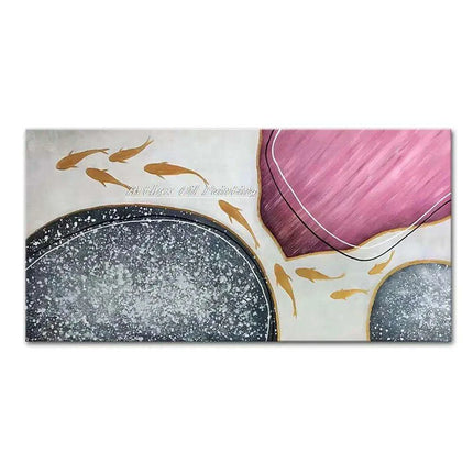 Hand-Painted Abstract Oil Canvas: Artistic Elegance for Chic Home Decor