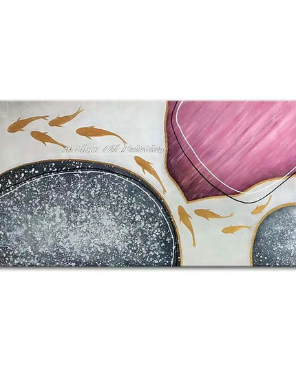 Hand-Painted Abstract Oil Canvas: Artistic Elegance for Chic Home Decor