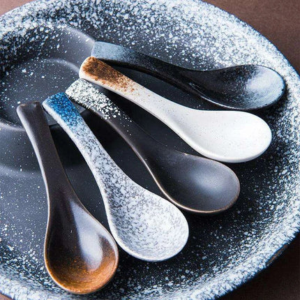 Chic Japanese Ceramic Soup Spoon - A Fusion of Style and Function for Culinary Enjoyment