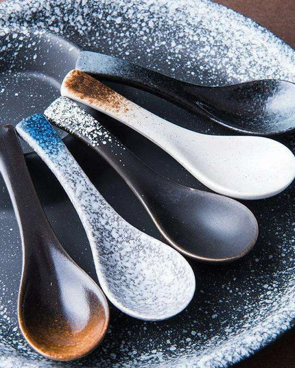 Chic Japanese Ceramic Soup Spoon - A Fusion of Style and Function for Culinary Enjoyment