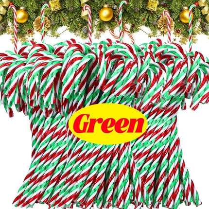 Striped Plastic Candy Cane Christmas Ornaments, 15 cm, Selected Pack