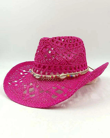 Handcrafted Unisex Denim Straw Cowboy Hat for Ultimate Summer Sun Protection