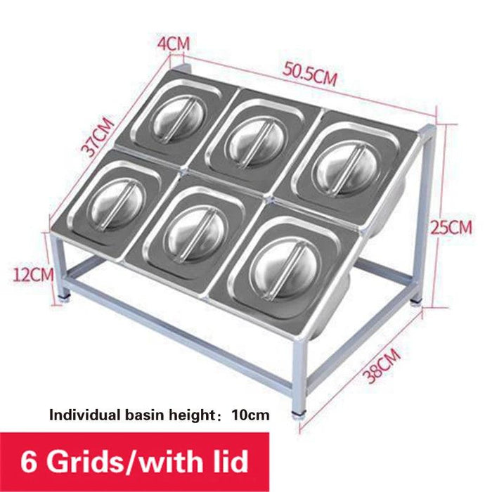 Milk Tea Shop Organizational Marvel: Multi-Grid Portion Basin Rack for Streamlined Efficiency