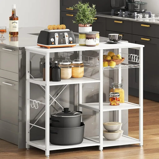 3-Tier Kitchen Microwave Stand Storage Cart with Free Accessories