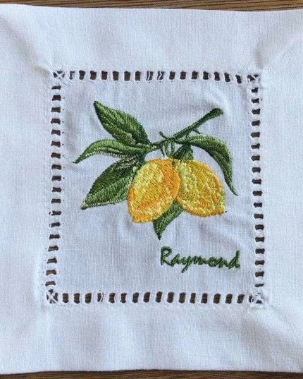 Elegant Lemon Lace Cocktail Napkin - Personalize Your Table with Style