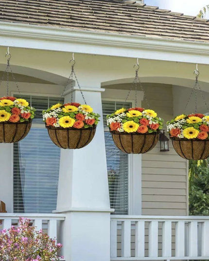 Set of 4 Elegant Self-Watering Hanging Planters for Indoors and Outdoors