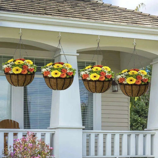 Set of 4 Elegant Self-Watering Hanging Planters for Indoors and Outdoors