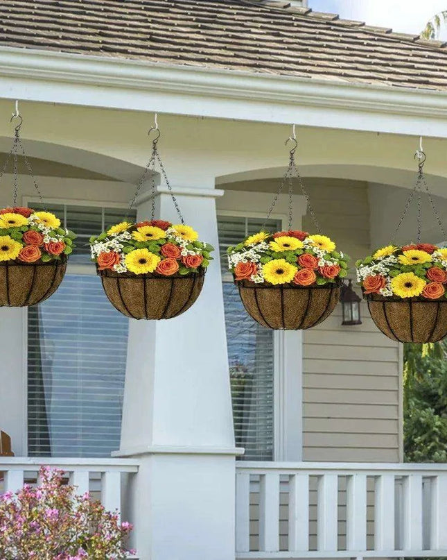 Set of 4 Elegant Self-Watering Hanging Planters for Indoors and Outdoors