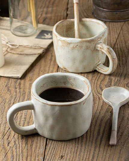 Vintage Japanese-Inspired Handmade Ceramic Mug for Coffee Enthusiasts