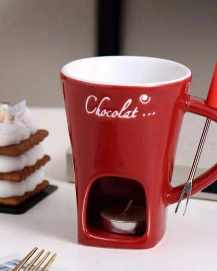 Elegant Ceramic Fondue Set with Butter Warmer for Decadent Dipping Experiences