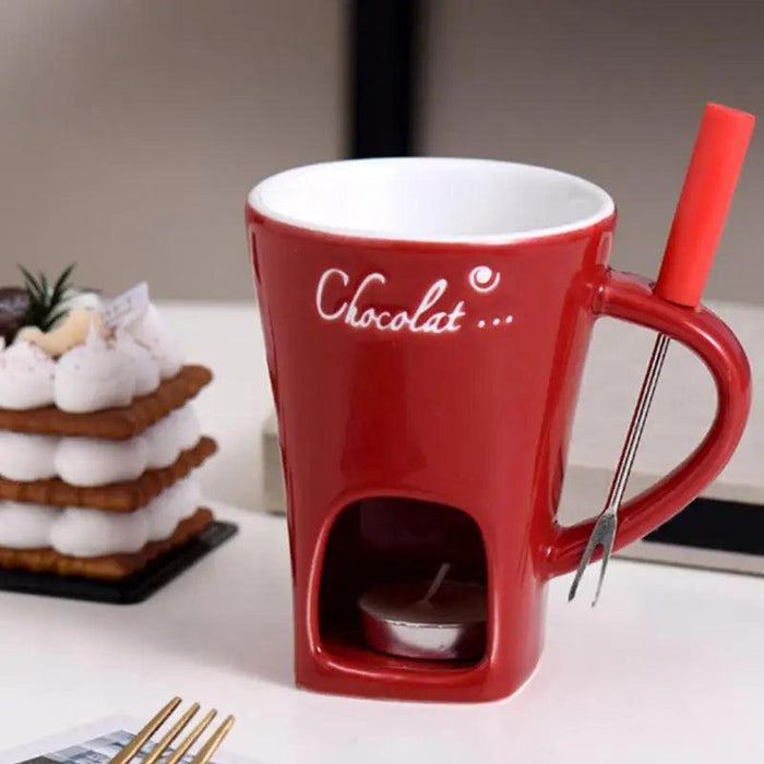 Elegant Ceramic Fondue Set with Butter Warmer for Decadent Dipping Experiences