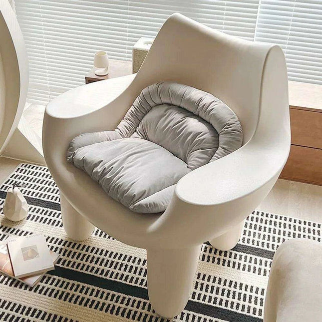 Cream Leather Nordic Embrace Chair: A Touch of Luxury for Modern Living