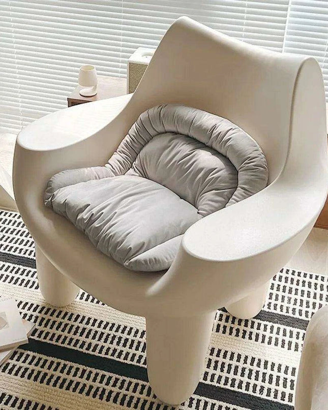 Cream Leather Nordic Embrace Chair: A Touch of Luxury for Modern Living