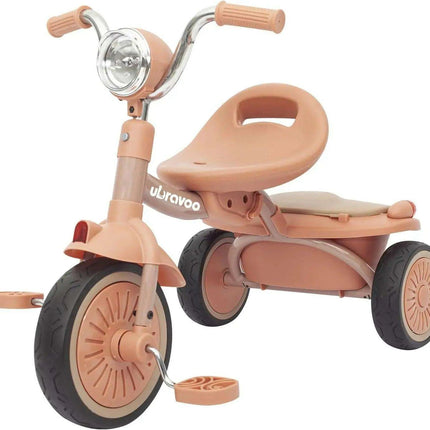 Colorful Adventure Trike: Foldable Toddler Tricycle with Adjustable Seat and Lights